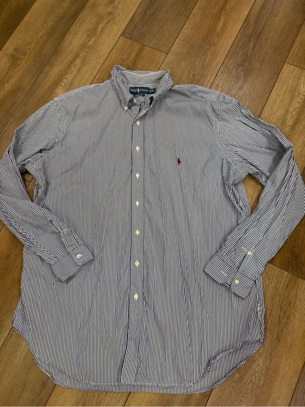 Ralph Lauren Navy & White Pinstripe Button-Down Shirt